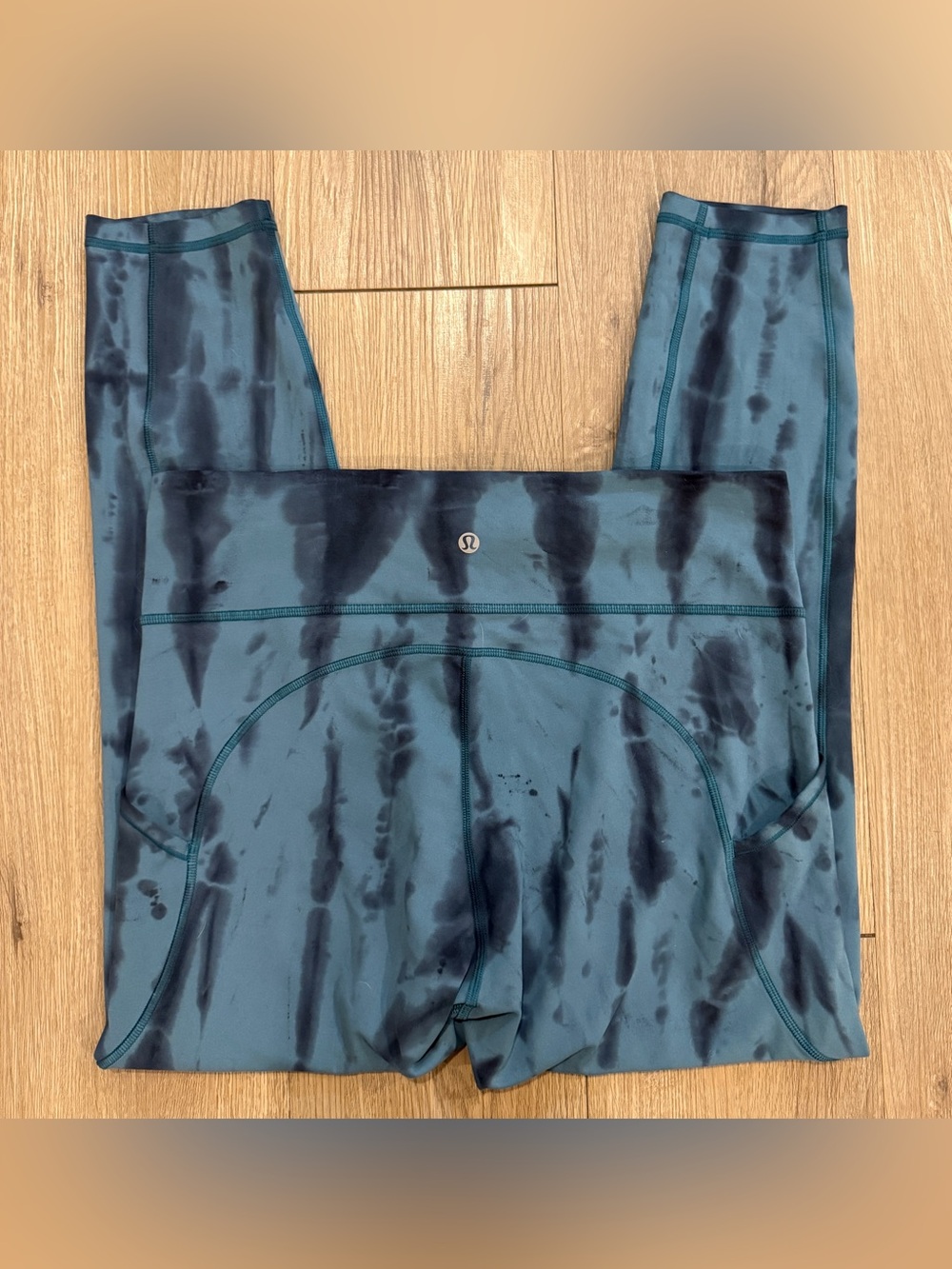 Lululemon Invigorate High Rise Leggings 25” Inseam Graphite Grey Teal Tie Dye 10